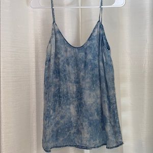Blue jean tie dye tank